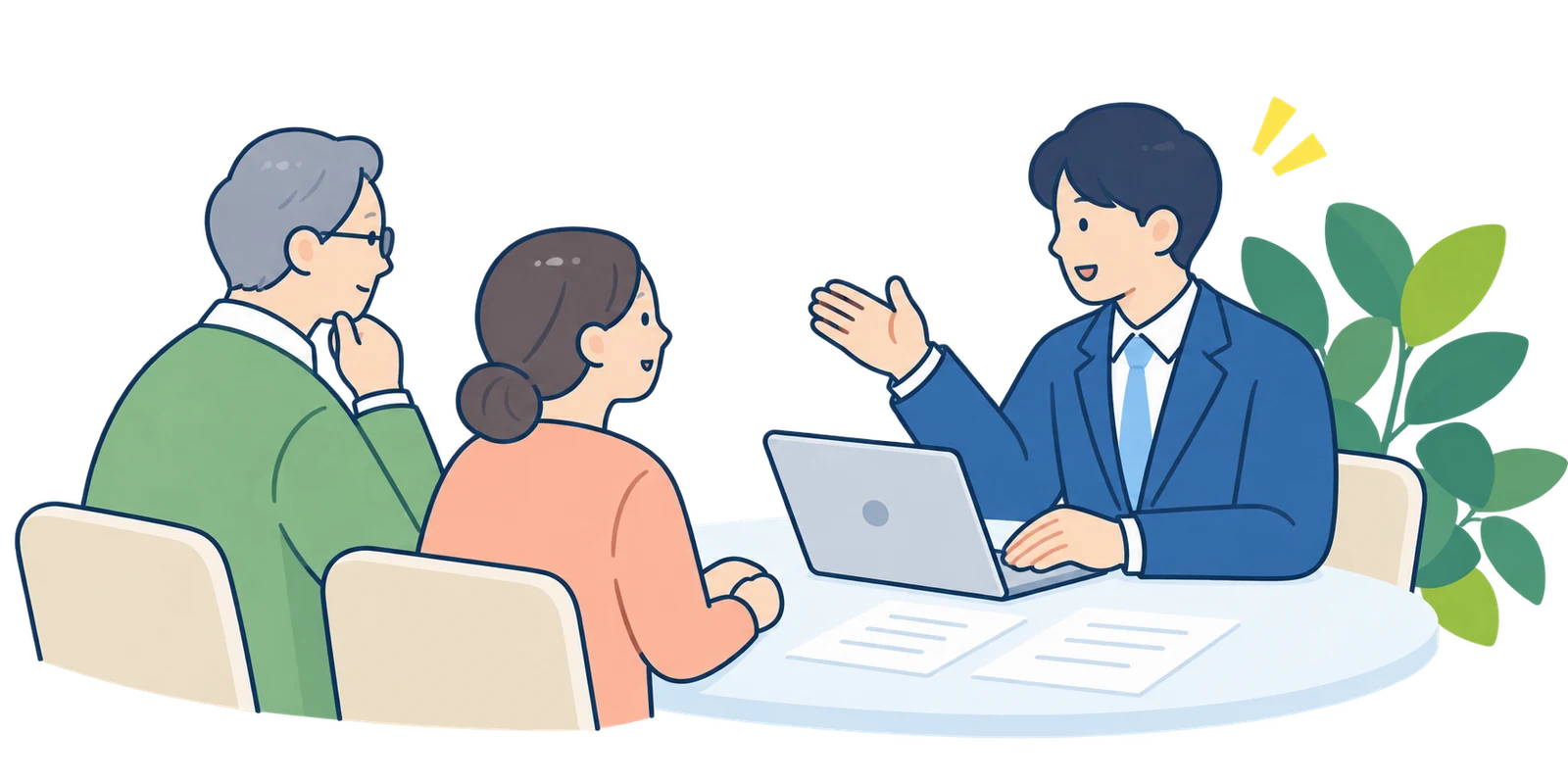 ご家族と不動産について話し合う担当者